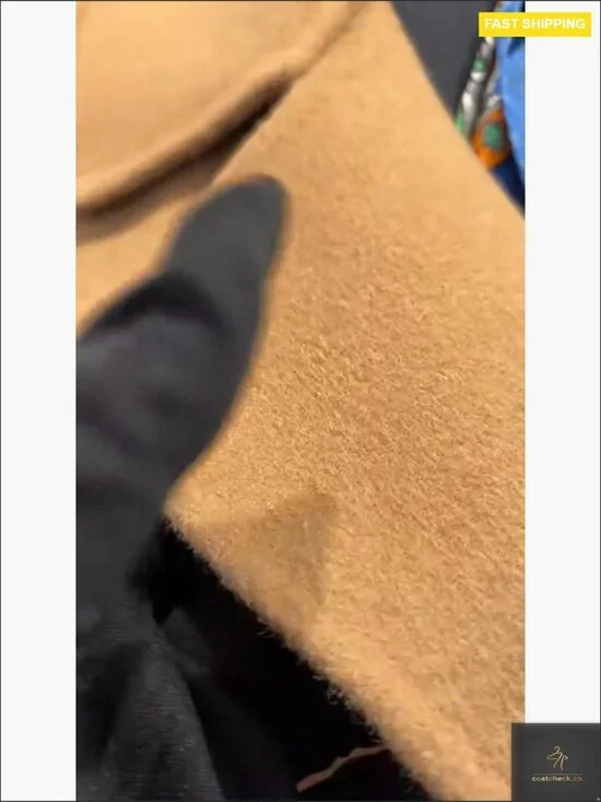 Cropped Wool Pea Coat Double Breasted Notched Lapel Chic Oversized Blazer Style - Picture 7 of 7